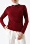 Star Dust Sandy Half Turtleneck Side Gathered Long Sleeve Women's Blouse