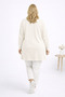 Women's Cream Slit Tunic with Floral Accessories - 4