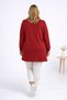 Women's Red Slit Tunic with Floral Accessories - 4