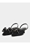 Women Black Embellished Kitten Heels Shoes - 2