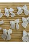 Linen Ribbon Bow with Pearls 25 Pieces - 4