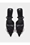 Black Satin Shoes with Floral Detail - 5