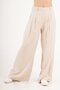 Double Pleated High Waist Beige Palazzo Trousers - 6