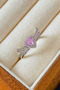 Zircon Stone Angel Wing Pink Heart Valentine's Day Adjustable Ring