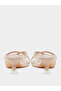 Pink Pearl Detail Kitten Heel Sandal - 4