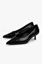 Women's Caren Black Leather Short Heeled Stiletto