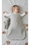 Newborn Baby Plain Gray Soft Swaddle Sleeping Bag 0-6 Months - with Bib Gift
