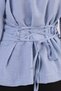 Women's Baby Blue Boat Neck Blouse with Gathered Sides and Rope Detail on the Back Arm-26K001085 - 4