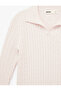 Long Sleeve Polo Collar Hair Knit Sweater - 3
