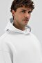 Oversize Hooded Printed Sweatshirt Ecru - 2
