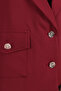 Women's Burgundy Men's Collared Square Pocket Crop Jacket Arm-26K001026 - 5
