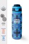 Navy Blue Colored Patterned Steel Thermos with Straw and Direct Drinking Feature 800 ml 38568