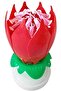 Rotating flowers musical Lotus candle for cake Decoration wedding party supplies