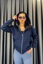 Noa Noa Silver Zipper Hooded Jacket - Navy Blue Navy Blue - 2