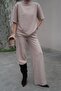 Knitwear Set Half Turtleneck Wide Leg Pants 10303 - 6