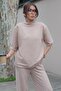 Knitwear Set Half Turtleneck Wide Leg Pants 10303 - 4