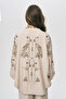 Women's Bird and Floral Beaded Embroidered Oversized Kimono