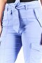 Lauren by Women Regular Fit Micro Sanded Twill Cargo Pants, Slate Blue - 3