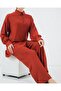 Women's Knitted Hijab Top and Bottom Set 6711 - Tile - 4