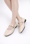 Victoria Shiny Patent Leather Beige Buckle Women's Ballerinas – Casual Stylish Mary Jane Shoes - 4