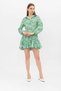 Rochie cămașă mini cu model verde - 2