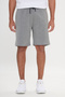 Men's Gray Melange Standard Fit Daily Comfortable Sports Knitted Shorts - 3