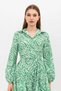 Rochie cămașă mini cu model verde - 3