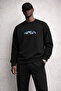 Men's Black Nasa Printed Tracksuit Set – Crew Neck Sweatshirt Jogger Bottom Casual Sports Set