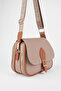 Women's 3-Compartment Snap Closure Long Strap Crossbody Shoulder Bag