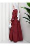 Poplin ruffle and embroidery detail modest dress - 3