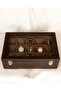 15-Piece Watch Box, Brown Nubuck Fabric Covered, Custom Production, Handmade Accessory Organizer - 4