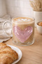 400 ml Heart Patterned Glass Mug Transparent Tea Coffee Cup with Handle Aesthetic Design - 3