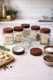 6-Piece Acacia Lid Glass Spice Jar Set – Leak-Proof Lid, Minimalist Design, 300 ml
