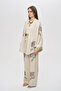 Women's Flora Natur Embroidered Wide Cut Oversize Kimono - 4