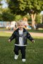 Canöz 3689 Boy's Leather Coat, Sweater, Pants 3-Piece Set, Leather Suede Detailed, Suede Lining, 1-4 Years Old - 4