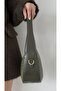 Women's Khaki Knitted Patterned Leather Hand and Shoulder Bag - 5
