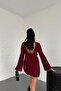 Fit Boucle Backless Mini Knitwear Dress Av3389 - 6