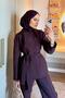 Zahra Pantsuit Set Plum - 2