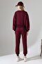 Pearl and Leopard Printed Tracksuit Set/V-Neck Ribbed Long Pants - 8