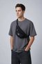 Unisex Black Adjustable Crossbody Waist, Shoulder and Chest Bag - Casual Sports Urban Bag - 2