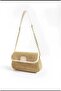 Women's Straw Chain Strap Crossbody Shoulder Bag Cream - 2