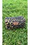 Leopard Pattern Zippered Gabardine Fabric Bag Makeup Carry, Organizer Travel Handbag