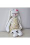 Plush Toy Hand-Stitched Sleeping Rabbit in Yellow Dress - 2