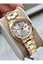 Gold Color Roman Numeral Steel Original Women's Wristwatch + Bracelet as a Gift - 6