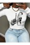 Women's Rock the World Printed Crew Neck Bodysuit