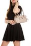 Women's Handbag, Shoulder Bag with Charm Detail and Lock Closure - 8