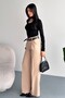 Women's Palazzo Pants with Belt |   High Waist Wide Leg Casual Double Belt Design - 5