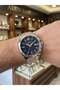 Men's Wristwatch with Calendar |   46 mm Steel Case, Dual Color Strap, 5 Atm