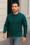 Men's Cycling Round Neck Knitwear Sweater Cotton Thick Corded Fabric Woven, Regular Fit Long Sleeve Winter - 3