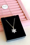 Stone Snowflake Pendant with Meaning Card 316L Steel Necklace Gift for Lover - 4